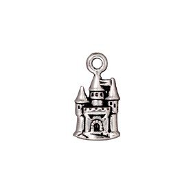 Castle Charm Antique Silver