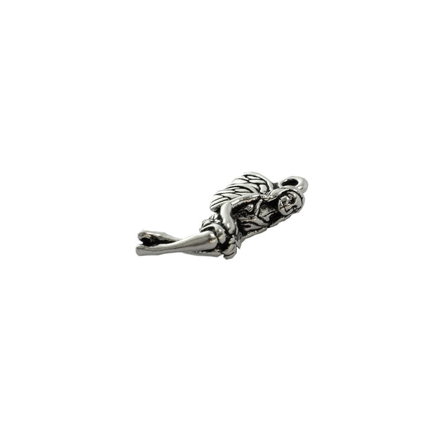 Tierracast Leaf Fairy Pendant Charm Antique Silver
