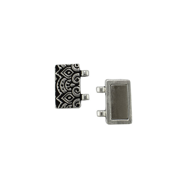 Temple Magnetic Clasp Antique Silver