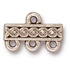 Deco Rose 3-1 Connector Antique Silver