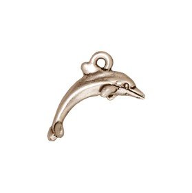 Dolphin Charm Antique Silver