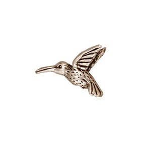 Hummingbird Bead Antique Silver