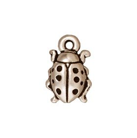 tierracast lady bug charm antique silver