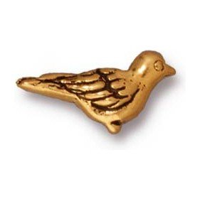 Paloma Bird Bead Antique Gold