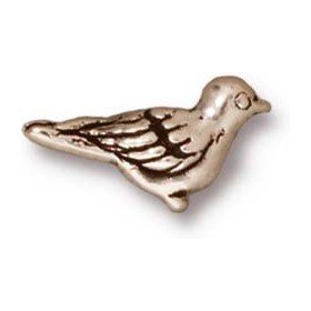 Paloma Bird Bead Antique Silver