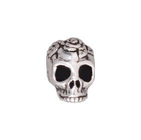Tierracast Rose Skull Bead