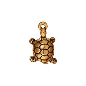 Turtle Charm Antique Gold