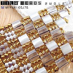 TL402 Opaque White Miyuki Tila Beads