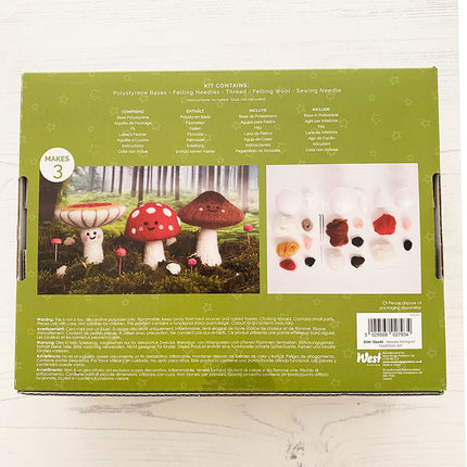 simply make toadstools set needle felting kit contents