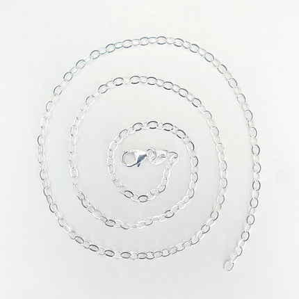 Sterling sliver hammered oval link necklace