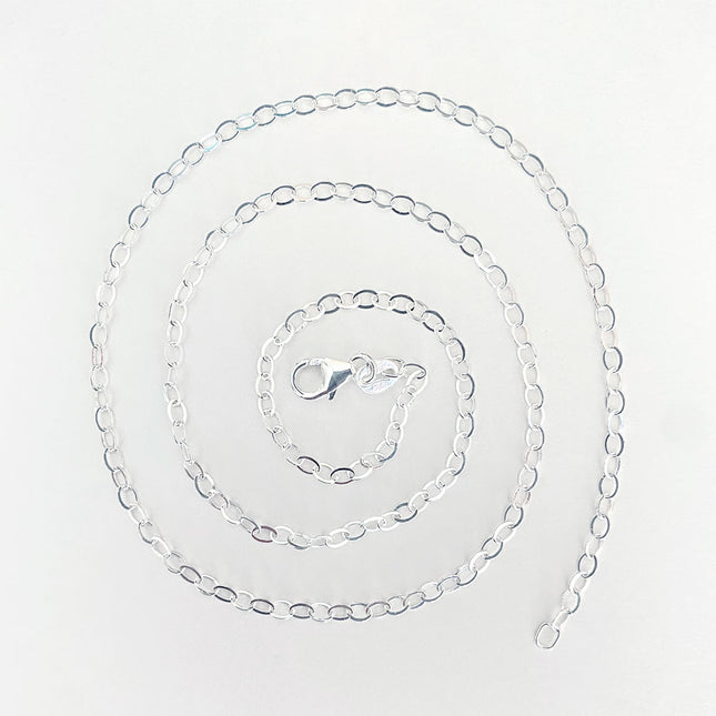 Sterling sliver hammered oval link necklace