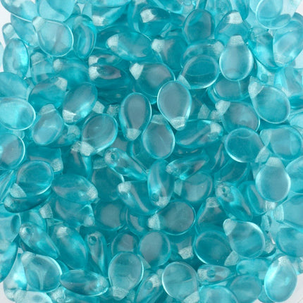 Transparent Turquoise Preciosa Pip Beads