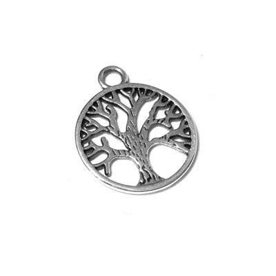 Tree of Life Charm Antique Silver