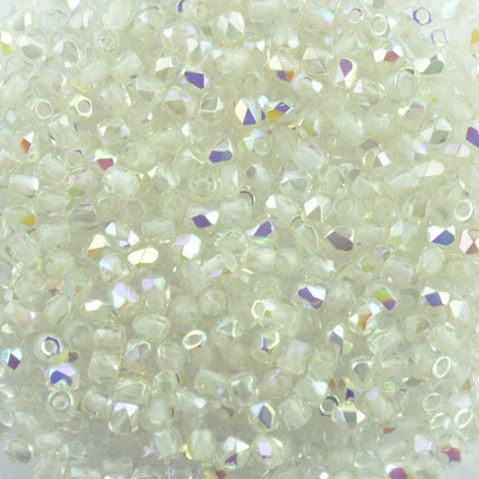 2mm czech glass feceted true two glass beads