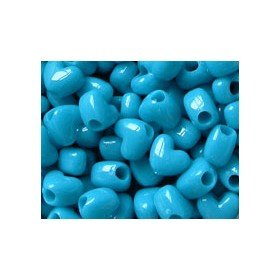 Opaque Plastic Heart Bead Turquoise
