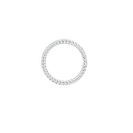 Solid Closed Twisted Ring Silver Plated