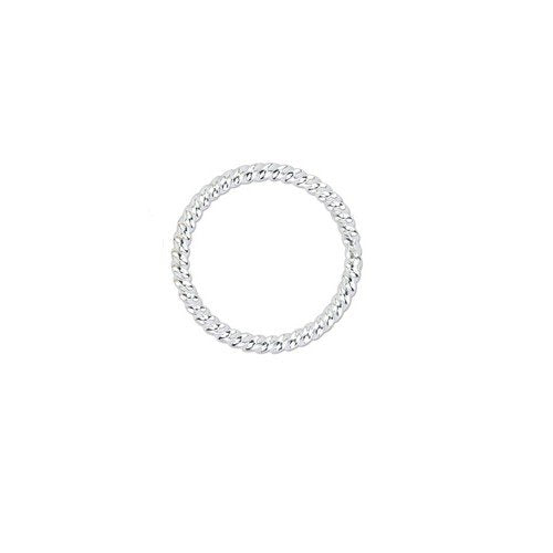 Solid Closed Twisted Ring Silver Plated