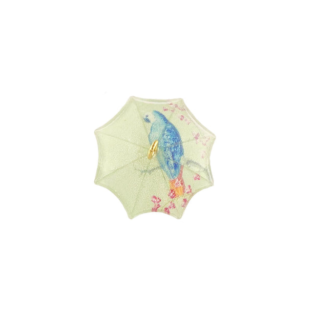 Acrylic Blue Parrot Umbrella Pendant top view