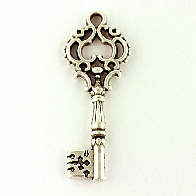Vintage Key Charm Antique Silver