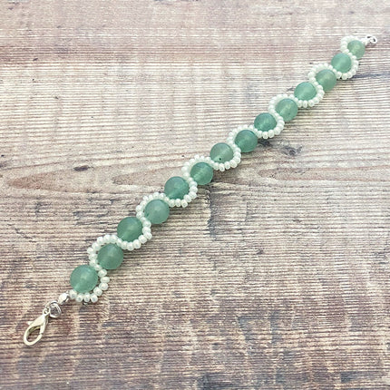 Wavy Gemstone Bracelet Kit - Green Aventurine