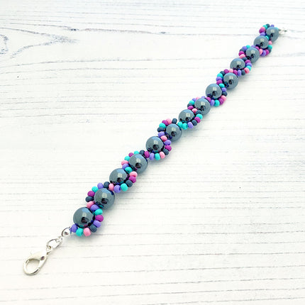Wavy Gemstone Bracelet Kit - Hematine