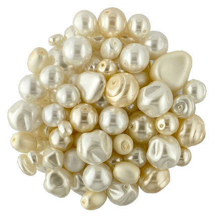 Czech Glass Pearl Mix Cream-White