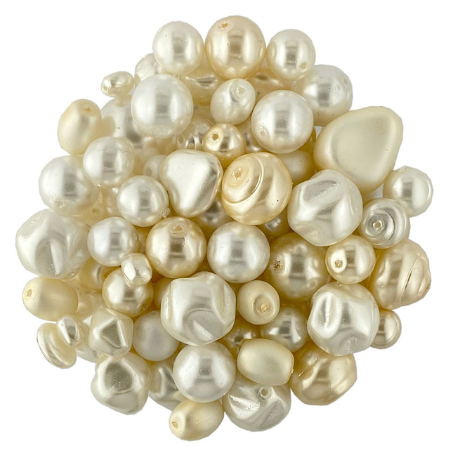Czech Glass Pearl Mix Cream-White