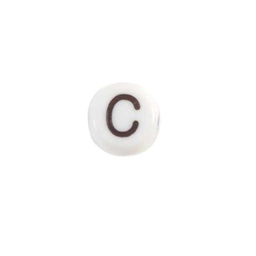 Glass Letter C Alphabet Bead