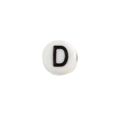 Glass Letter D Alphabet Bead