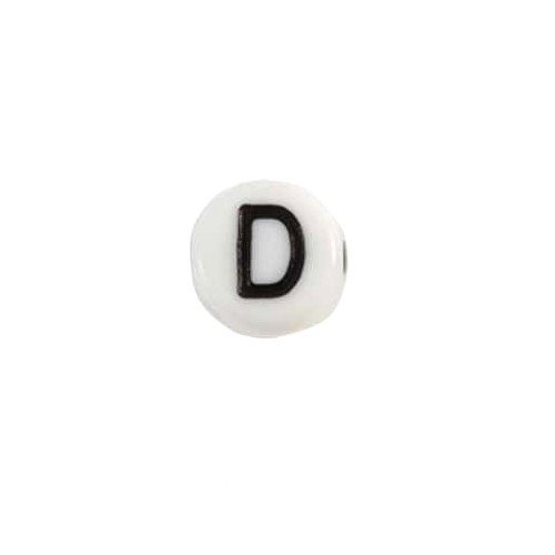 Glass Letter D Alphabet Bead