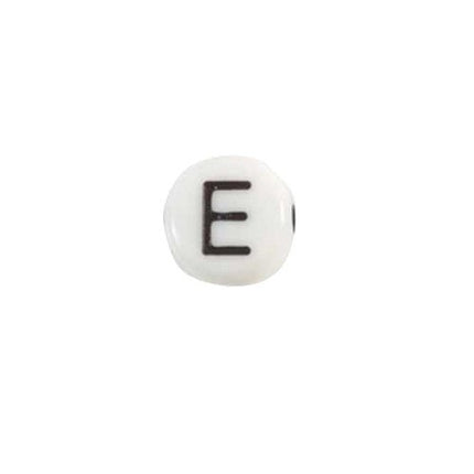 Glass Letter E Alphabet Bead