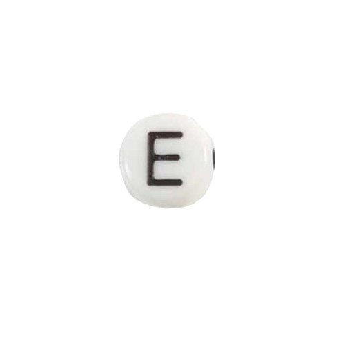 Glass Letter E Alphabet Bead