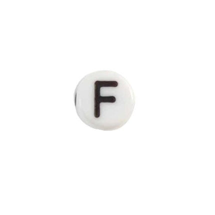 Glass Letter F Alphabet Bead