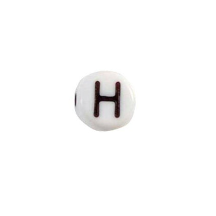 Glass Letter H Alphabet Bead