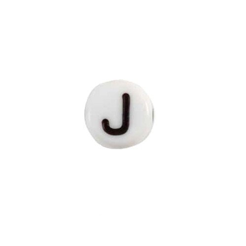 Glass Letter J Alphabet Bead
