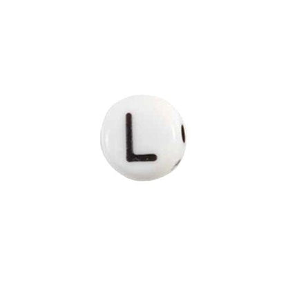 Glass Letter L Alphabet Bead