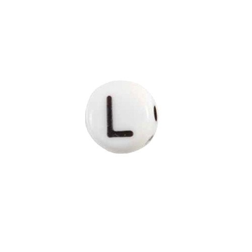 Glass Letter L Alphabet Bead