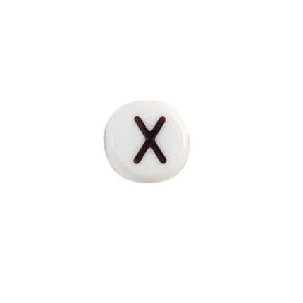 Glass Letter X Alphabet Bead