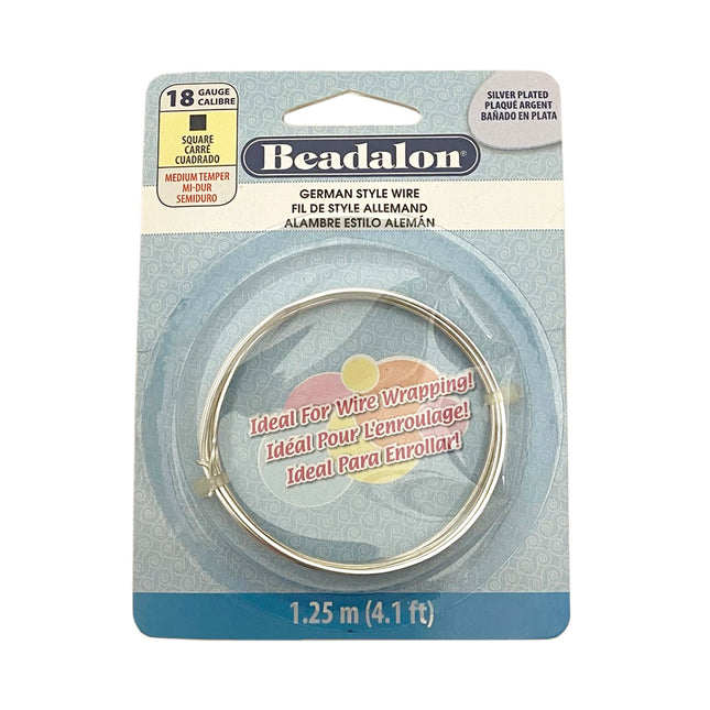 Square Wire Silver Plated 1mm (18 Gauge)