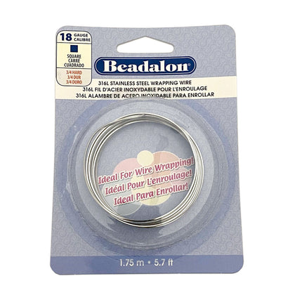 Square Wire Stainless Steel 1mm (18 Gauge)