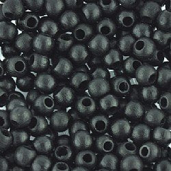 4mm Round Wooden Beads in black