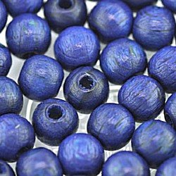 6mm Round Wooden Beads Blue