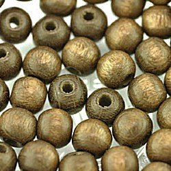 6mm Round Wooden Beads Brown