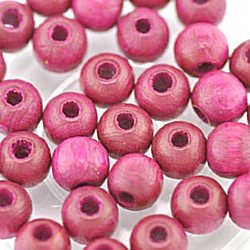 6mm Round Wooden Beads Pink