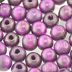 6mm Round Wooden Beads Purple