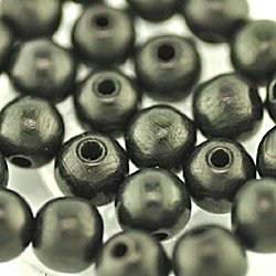 8mm Round Wooden Beads Black