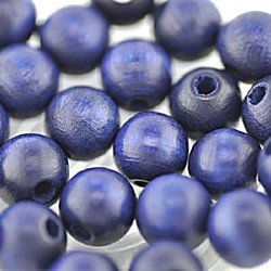 8mm Round Wooden Beads Blue
