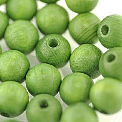 8mm Round Wooden Beads Green