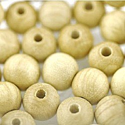 8mm Round Wooden Beads Natural