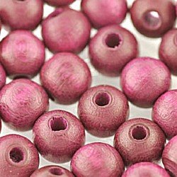 8mm Round Wooden Beads Pink